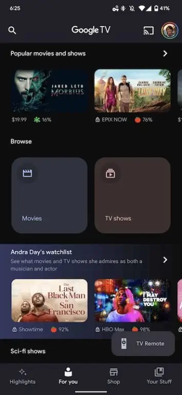 Google TV App Update For You